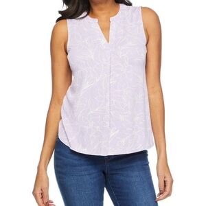 NWT Iyla Plus Sleeveless Lavender Floral Split-Neck Camisole Size US 2XL WOMEN'S